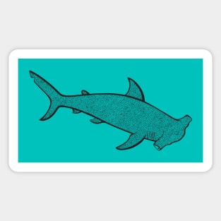 Hammerhead Shark Ink Art - ocean life design Sticker